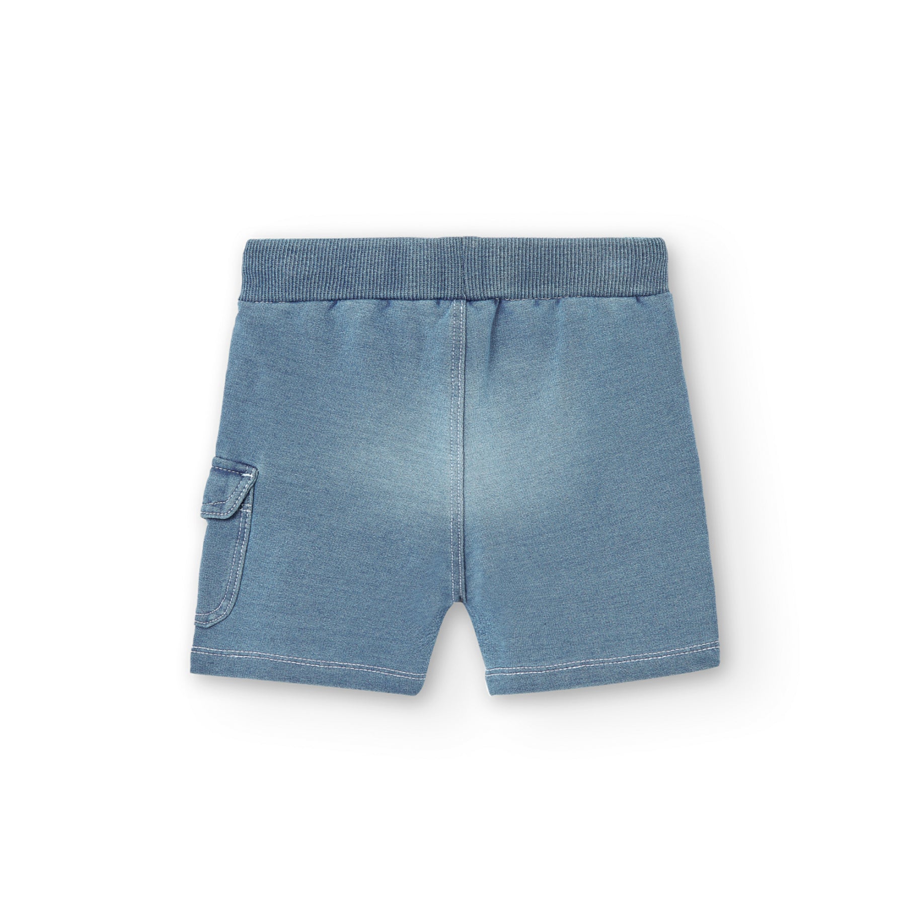 Bermudas tipo jeans de bebé, cinturilla ajustable con goma y cordones y bolsillos laterales Boboli