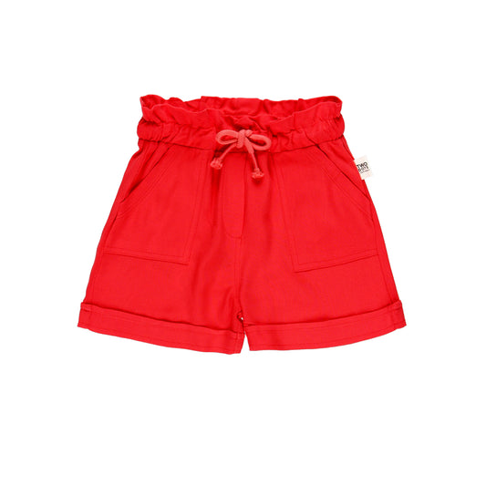 Short niña paper back con goma en la cintura y cordones y bolsillos delante Boboli Koskids