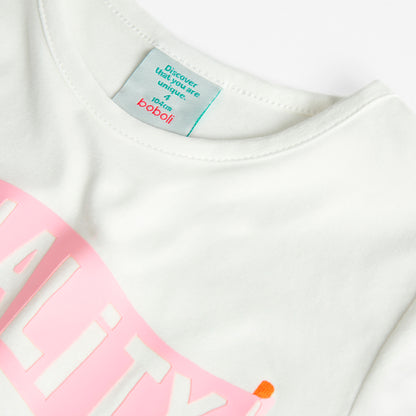 Camiseta niña de manga larga color blanco con estampado Equality Boboli