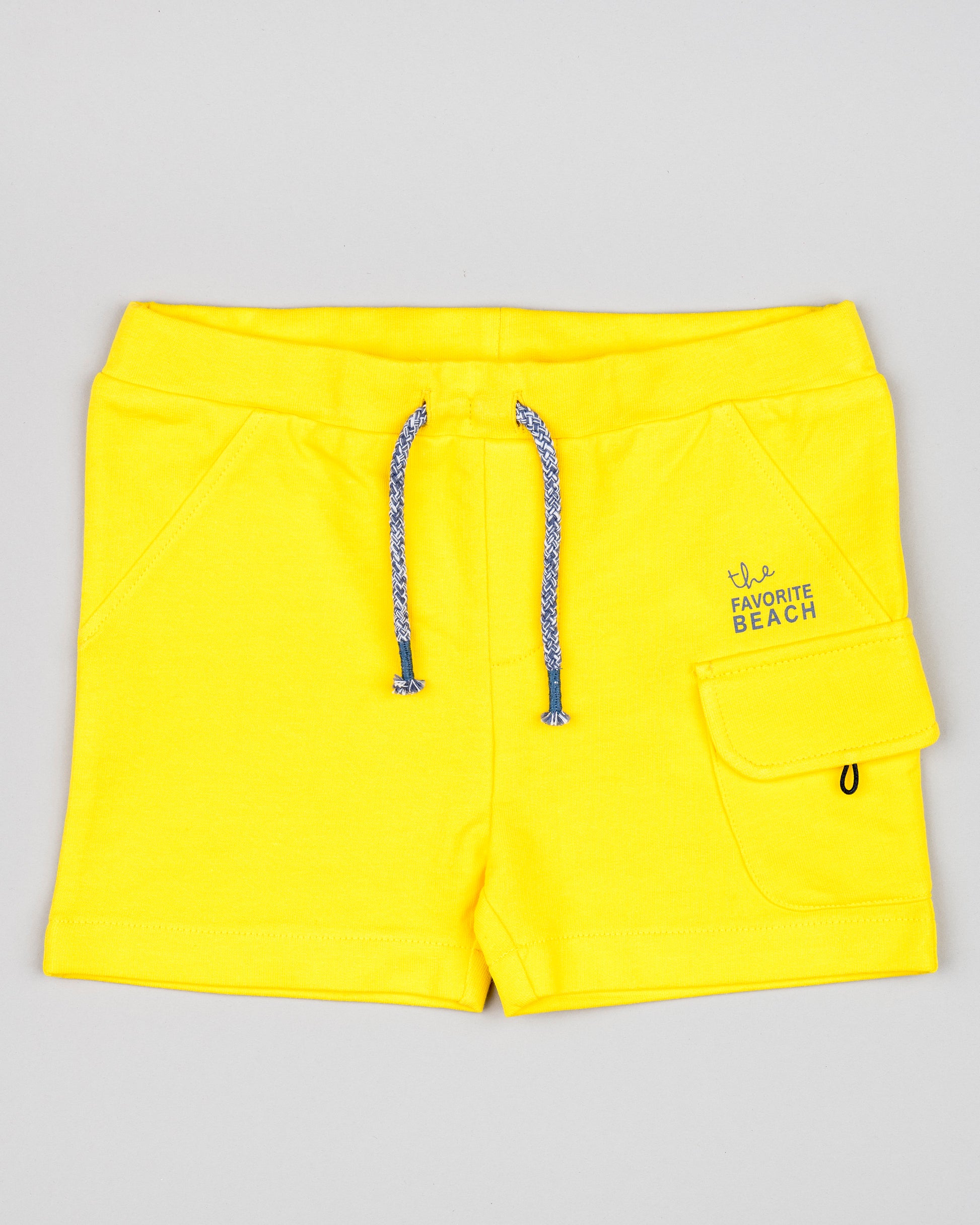 bermudas bebe Losan amarillo bolsillo cargo algodon Koskids