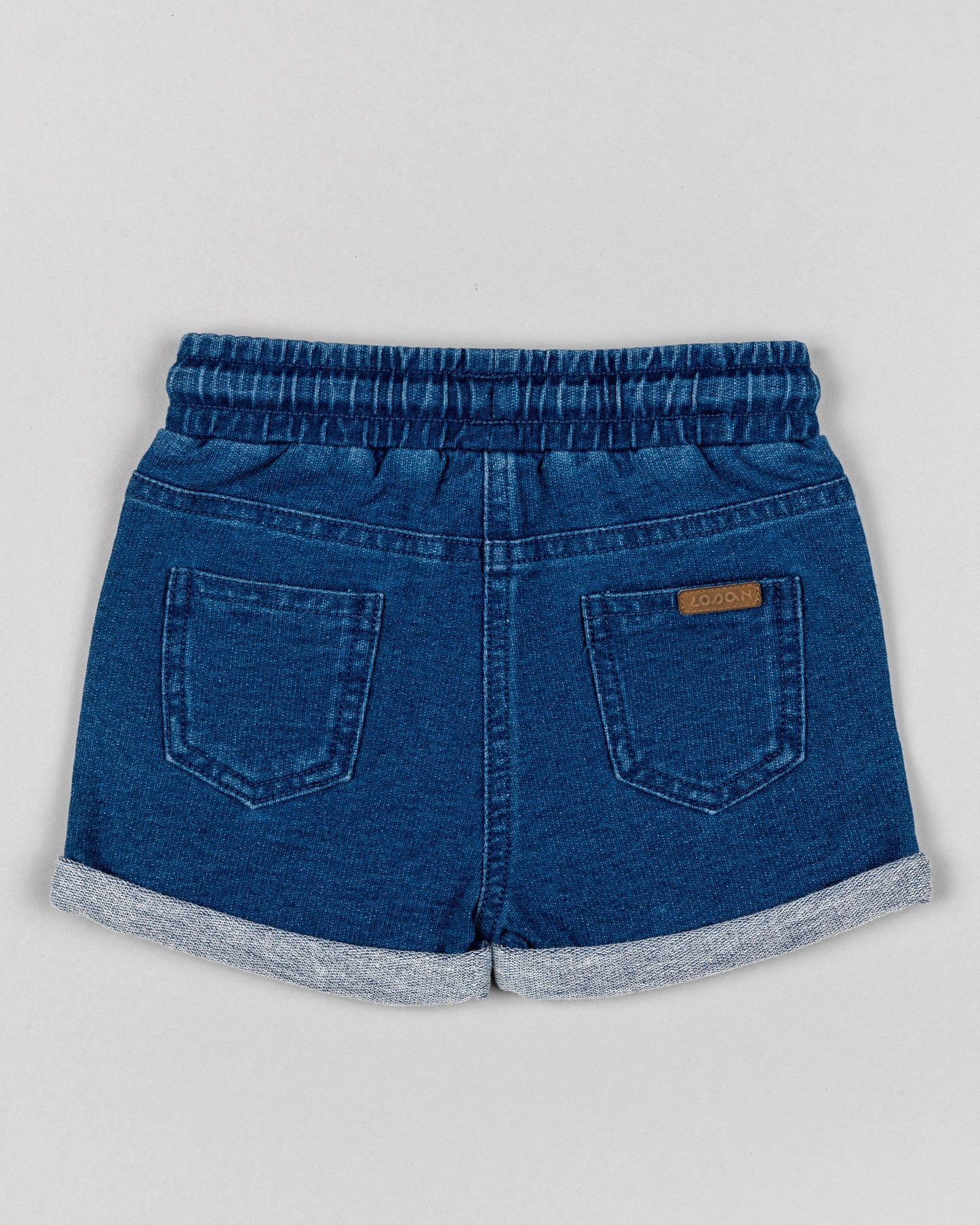 Short bebé niña denim oscuro con goma y cordones Losan Koskids