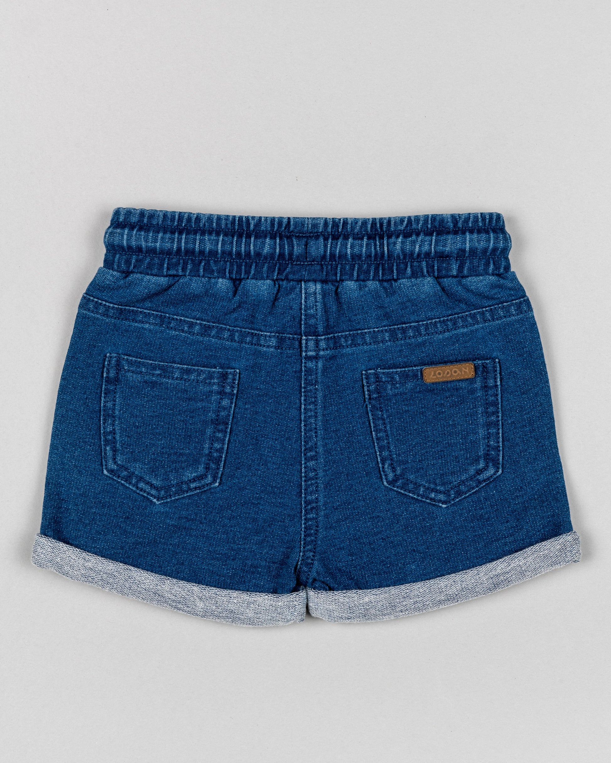 Short bebé niña denim oscuro con goma y cordones Losan Koskids