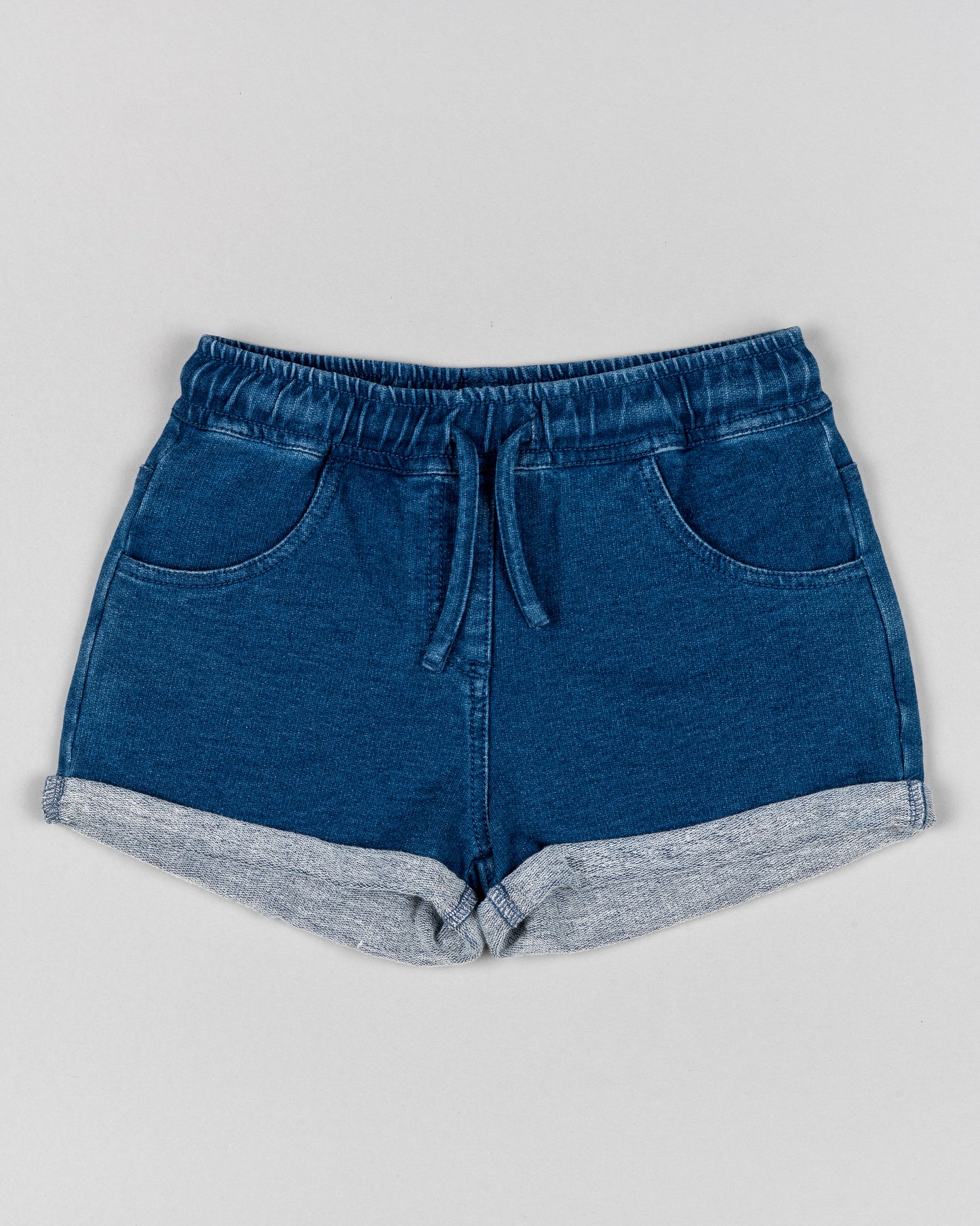 Short denim de niña con goma y cordones en la cintura Losan Koskids