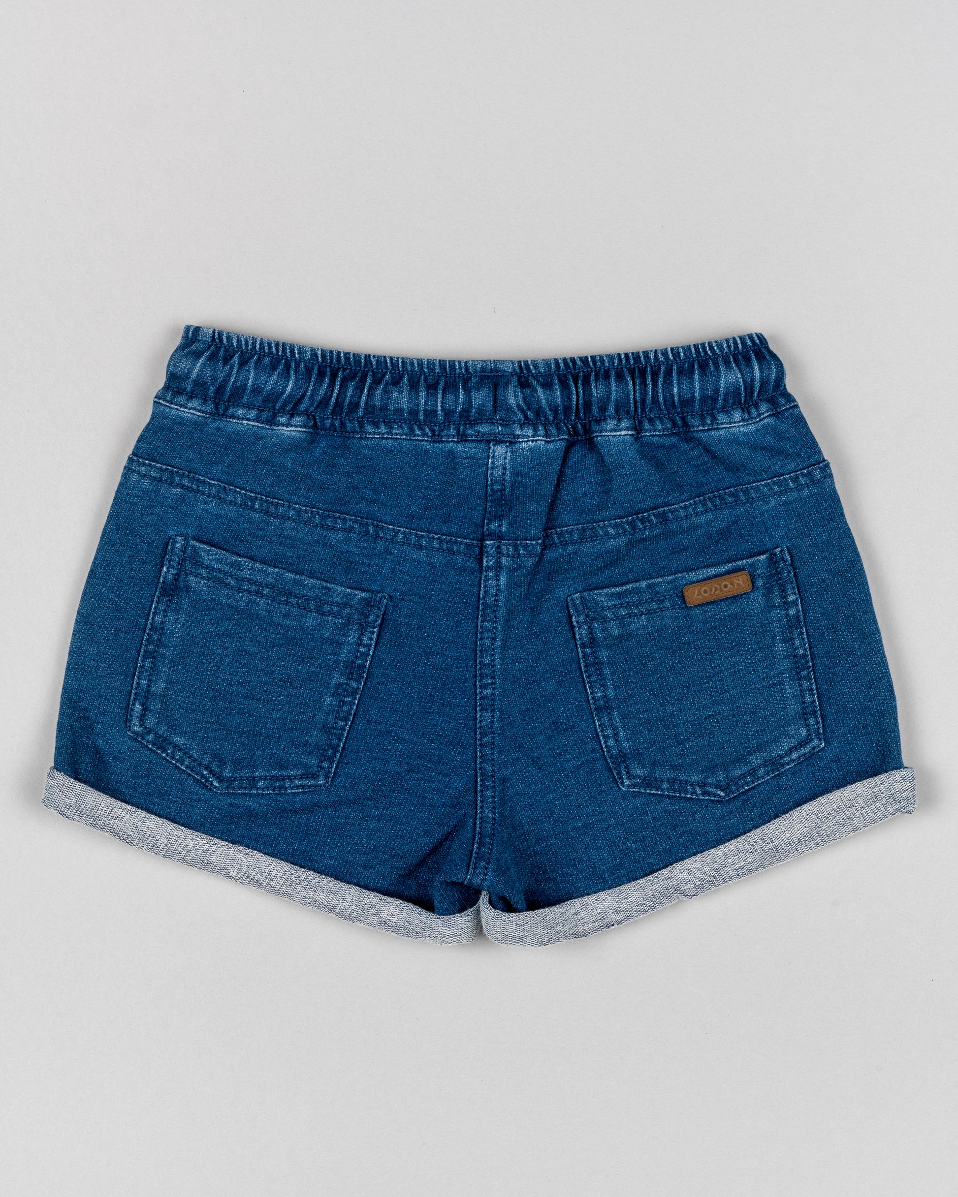 Short denim de niña con goma y cordones en la cintura Losan Koskids