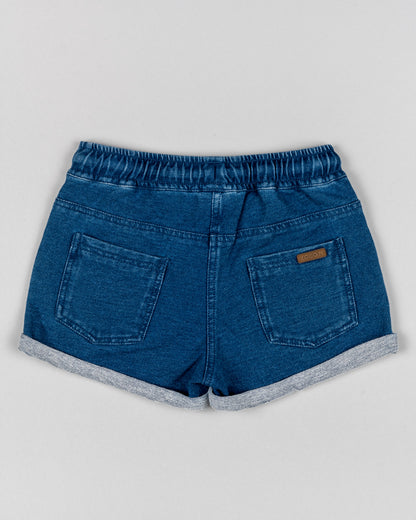 Short denim de niña con goma y cordones en la cintura Losan Koskids