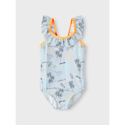 bañador niña con tirantes cruzados y volante NameIt