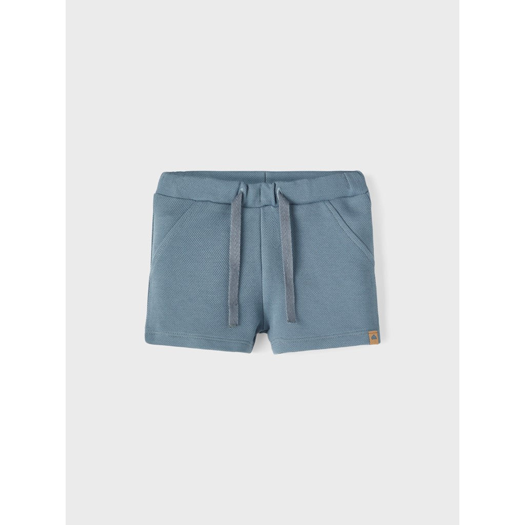 bermudas de bebé azul de punto con cordones y botones interiores NameIt
