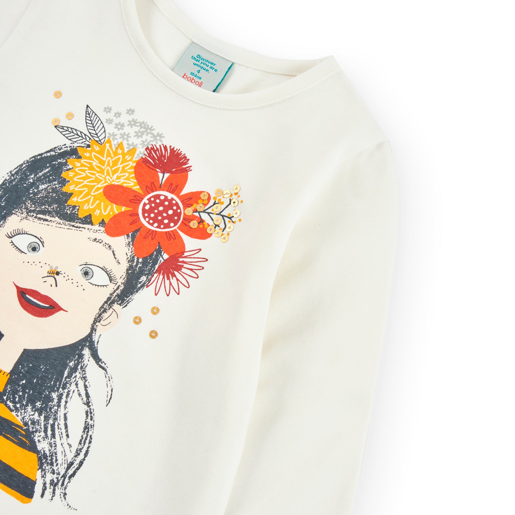 Camiseta niña abeja lentejuelas – koskids.net
